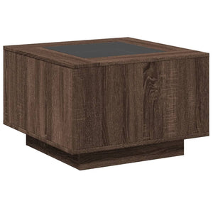 LED Couchtisch Braun Eichenoptik 60x60 cm