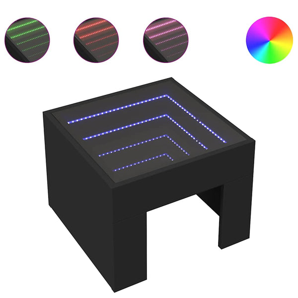 LED Couchtisch Schwarz 40x40 cm