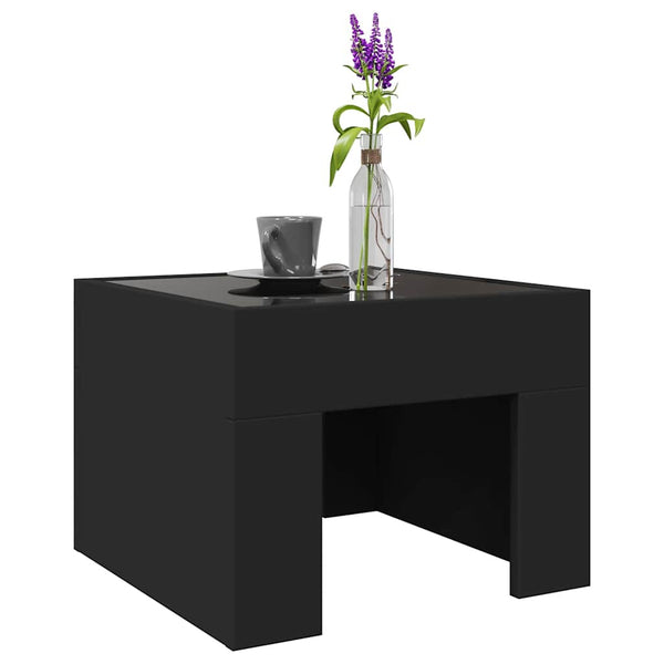 LED Couchtisch Schwarz 40x40 cm