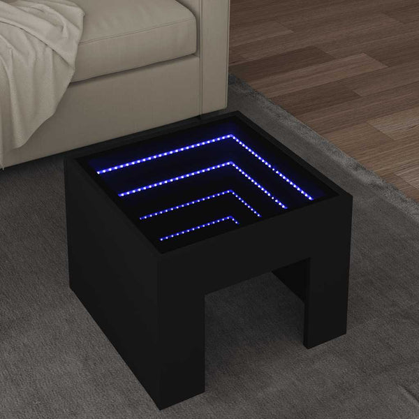 LED Couchtisch Schwarz 40x40 cm