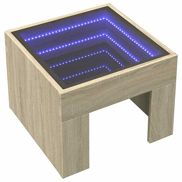 vidaXL Table basse avec LED Infinity chêne Sonoma 40x40x30 cm