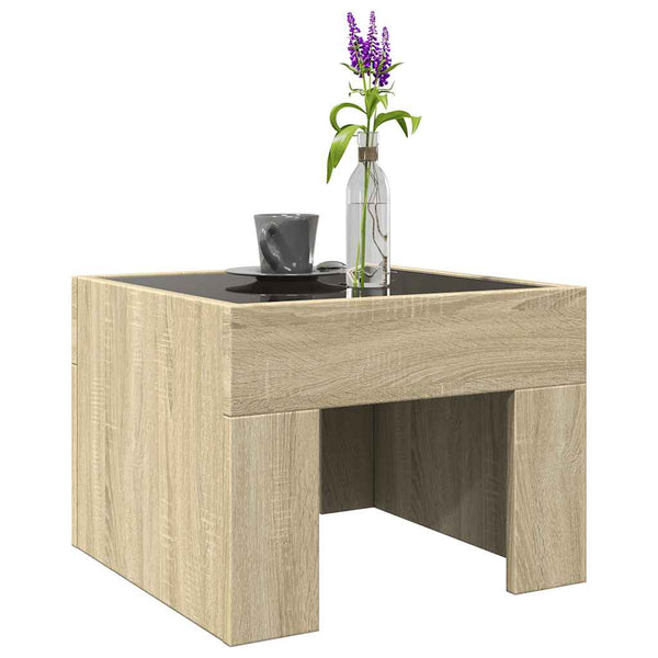 vidaXL Table basse avec LED Infinity chêne Sonoma 40x40x30 cm