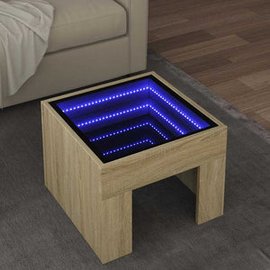 vidaXL Table basse avec LED Infinity chêne Sonoma 40x40x30 cm