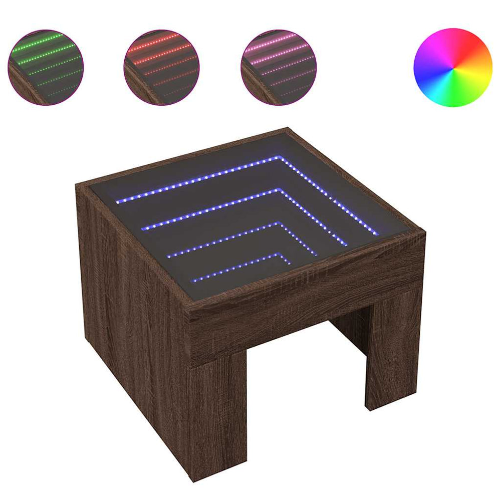 Couchtisch mit Infinity-LED Eichenoptik
