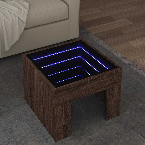 Couchtisch mit Infinity-LED Eichenoptik