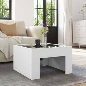 vidaXL Table basse avec LED Infinity Blanc 50x50x30 cm