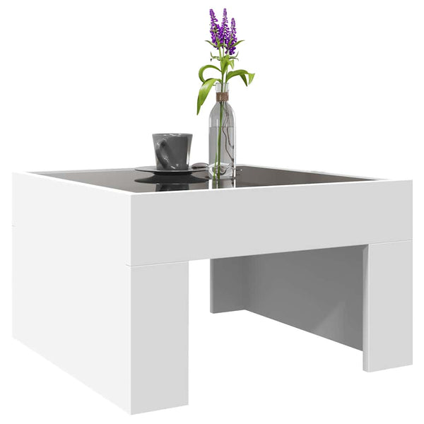 vidaXL Table basse avec LED Infinity Blanc 50x50x30 cm