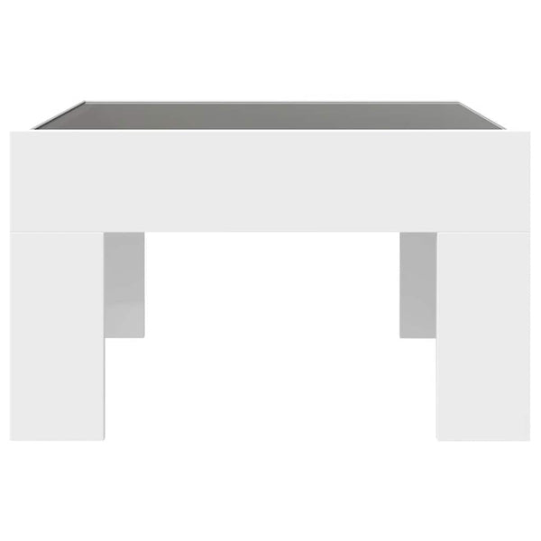 vidaXL Table basse avec LED Infinity Blanc 50x50x30 cm