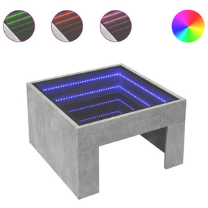Couchtisch Betongrau mit Infinity LED 50x50 cm