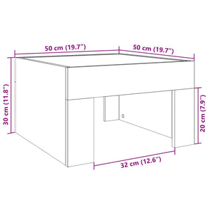 Couchtisch Betongrau mit Infinity LED 50x50 cm
