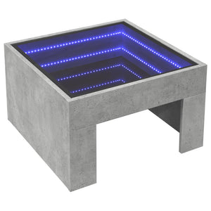Couchtisch Betongrau mit Infinity LED 50x50 cm