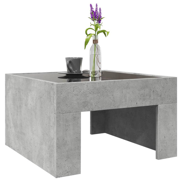 Couchtisch Betongrau mit Infinity LED 50x50 cm