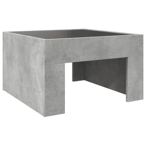 Couchtisch Betongrau mit Infinity LED 50x50 cm