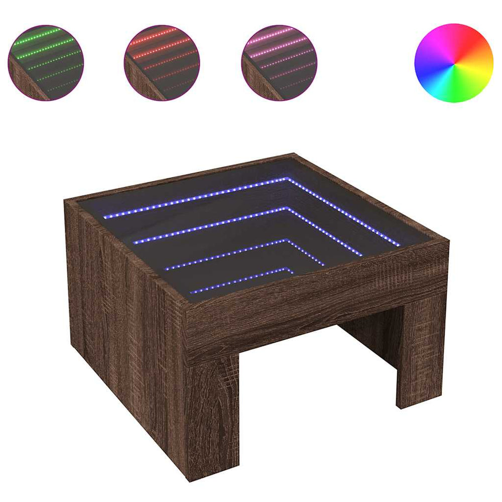 Couchtisch mit Infinity-LED Eichenoptik