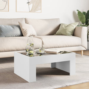 LED Infinity Couchtisch, Weiß, 70x50 cm