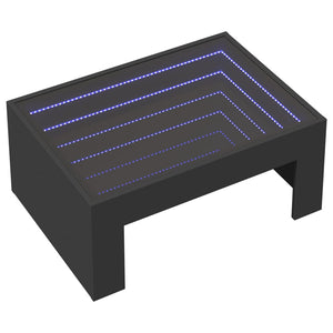 vidaXL Table basse avec LED Infinity Noir 70x50x30 cm