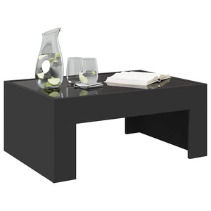vidaXL Table basse avec LED Infinity Noir 70x50x30 cm