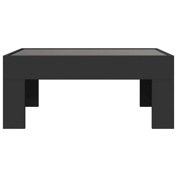 vidaXL Table basse avec LED Infinity Noir 70x50x30 cm