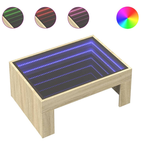 Couchtisch Sonoma Eiche mit Infinity LED 70x50 cm
