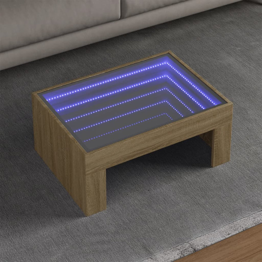 Couchtisch Sonoma Eiche mit Infinity LED 70x50 cm