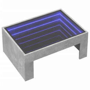 Couchtisch Betongrau mit Infinity-LED 70x50 cm