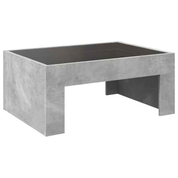 Couchtisch Betongrau mit Infinity-LED 70x50 cm