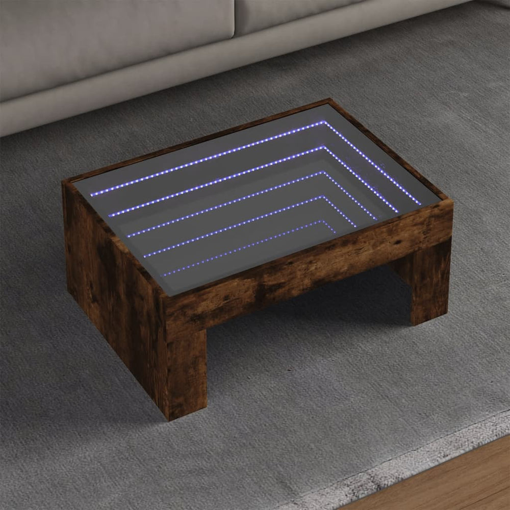 Couchtisch Räuchereiche mit Infinity-LED