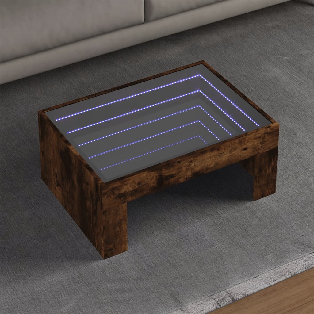 Couchtisch Räuchereiche mit Infinity-LED