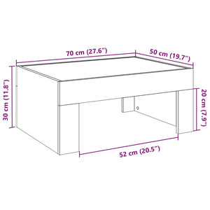 vidaXL Table basse avec LED Infinity gris sonoma 70x50x30 cm