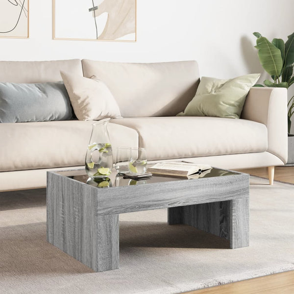 vidaXL Table basse avec LED Infinity gris sonoma 70x50x30 cm