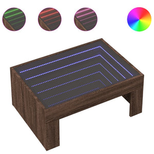Couchtisch mit Infinity-LED Braun Eichenoptik