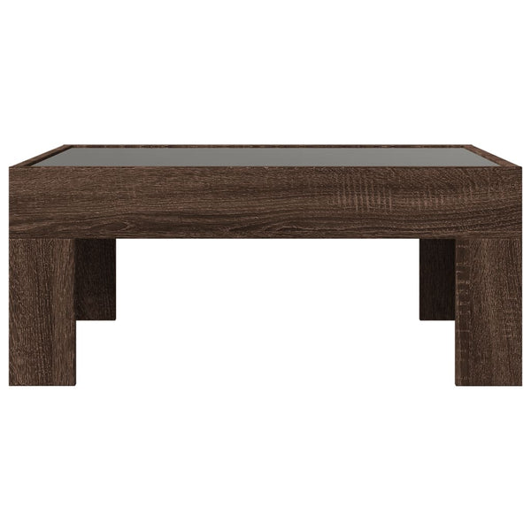Couchtisch mit Infinity-LED Braun Eichenoptik