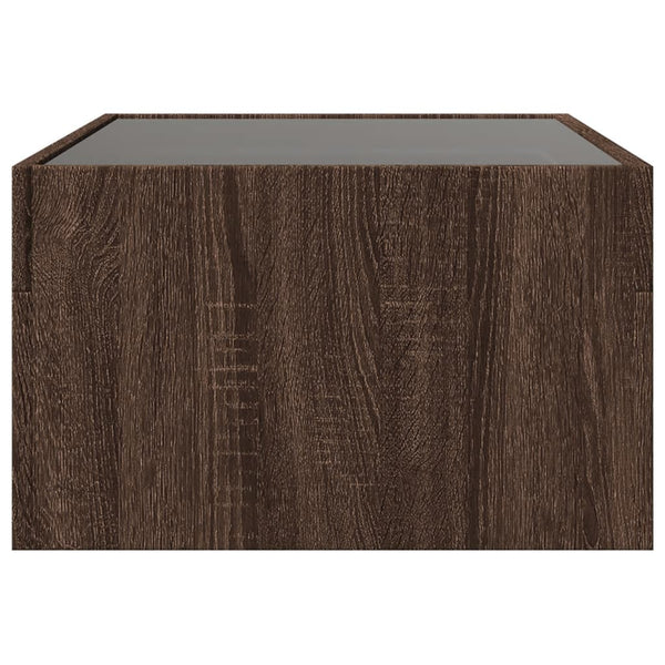 Couchtisch mit Infinity-LED Braun Eichenoptik