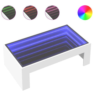 vidaXL Table basse avec LED Infinity blanc 90x50x30 cm