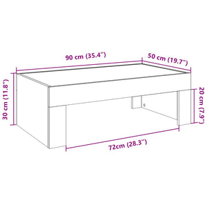 vidaXL Table basse avec LED Infinity blanc 90x50x30 cm