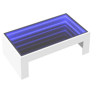 vidaXL Table basse avec LED Infinity blanc 90x50x30 cm