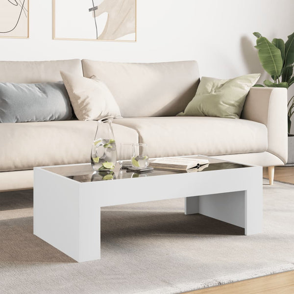 vidaXL Table basse avec LED Infinity blanc 90x50x30 cm