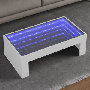 vidaXL Table basse avec LED Infinity blanc 90x50x30 cm