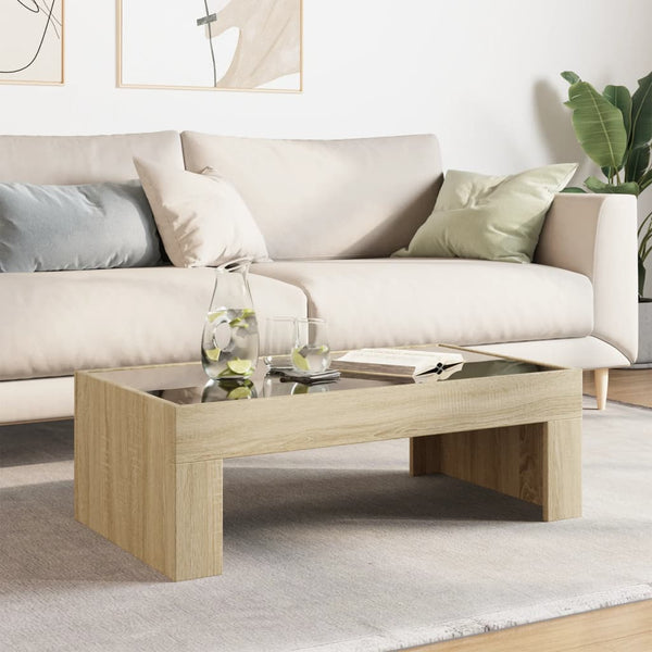 vidaXL Table basse avec LED Infinity chêne Sonoma 90x50x30 cm