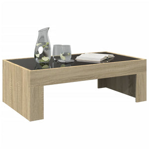 vidaXL Table basse avec LED Infinity chêne Sonoma 90x50x30 cm