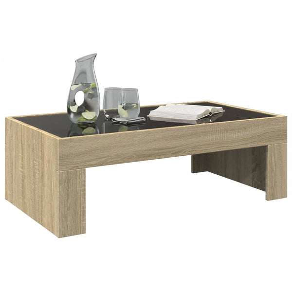 vidaXL Table basse avec LED Infinity chêne Sonoma 90x50x30 cm