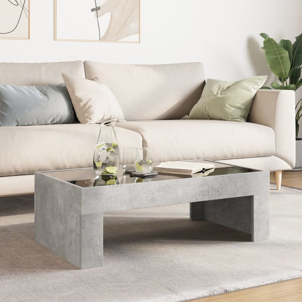 Couchtisch Betongrau mit Infinity-LED 90x50 cm