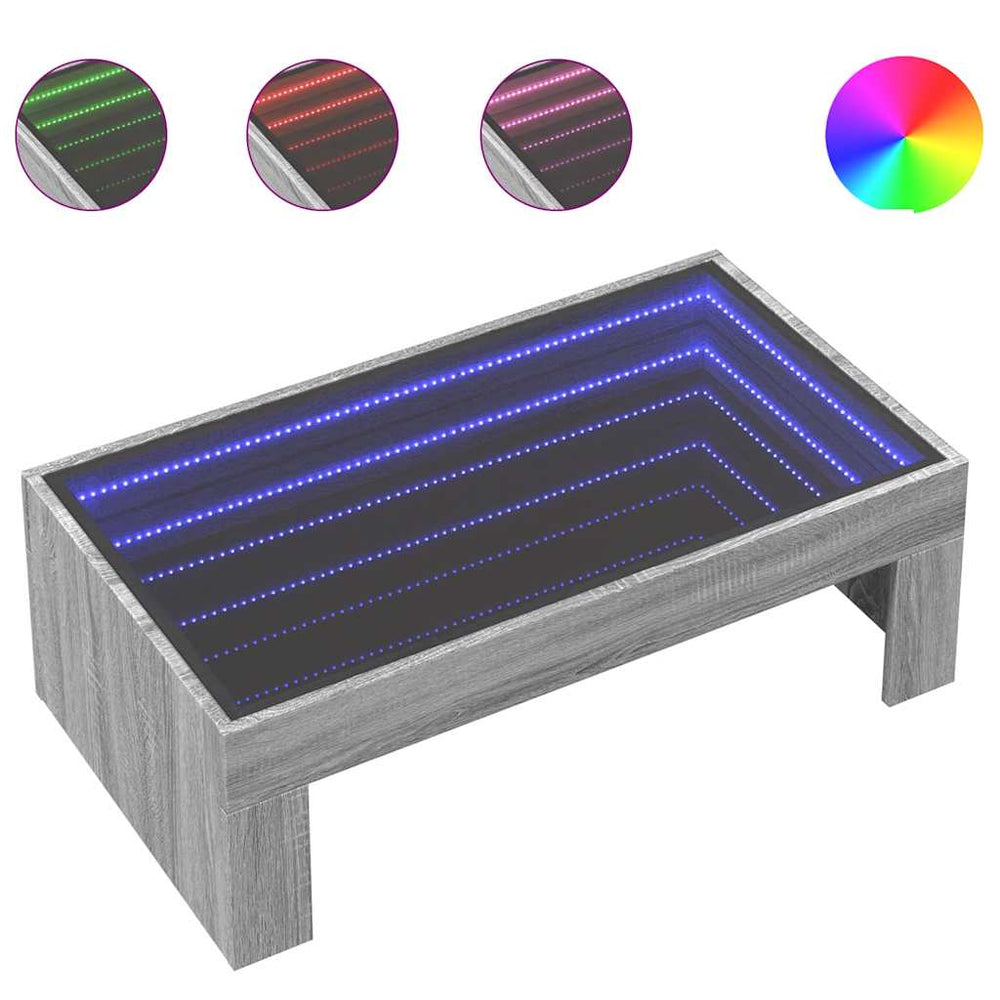 Couchtisch Grau Sonoma mit Infinity-LED