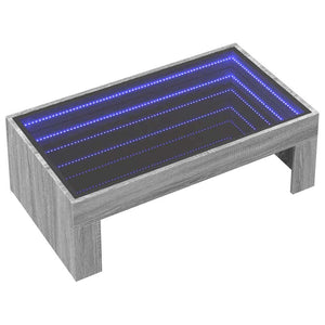 vidaXL Table basse avec LED infini Gris Sonoma 90x50x30 cm