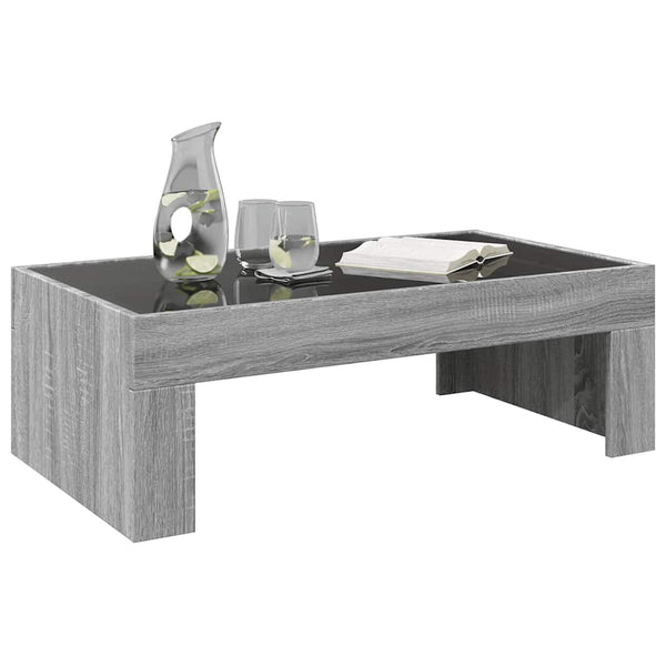 vidaXL Table basse avec LED infini Gris Sonoma 90x50x30 cm