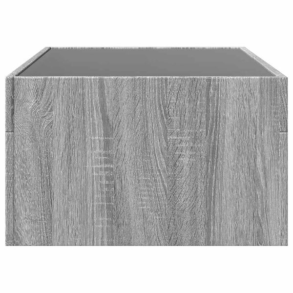 vidaXL Table basse avec LED infini Gris Sonoma 90x50x30 cm