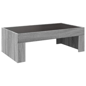 vidaXL Table basse avec LED infini Gris Sonoma 90x50x30 cm