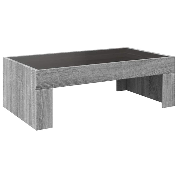 vidaXL Table basse avec LED infini Gris Sonoma 90x50x30 cm