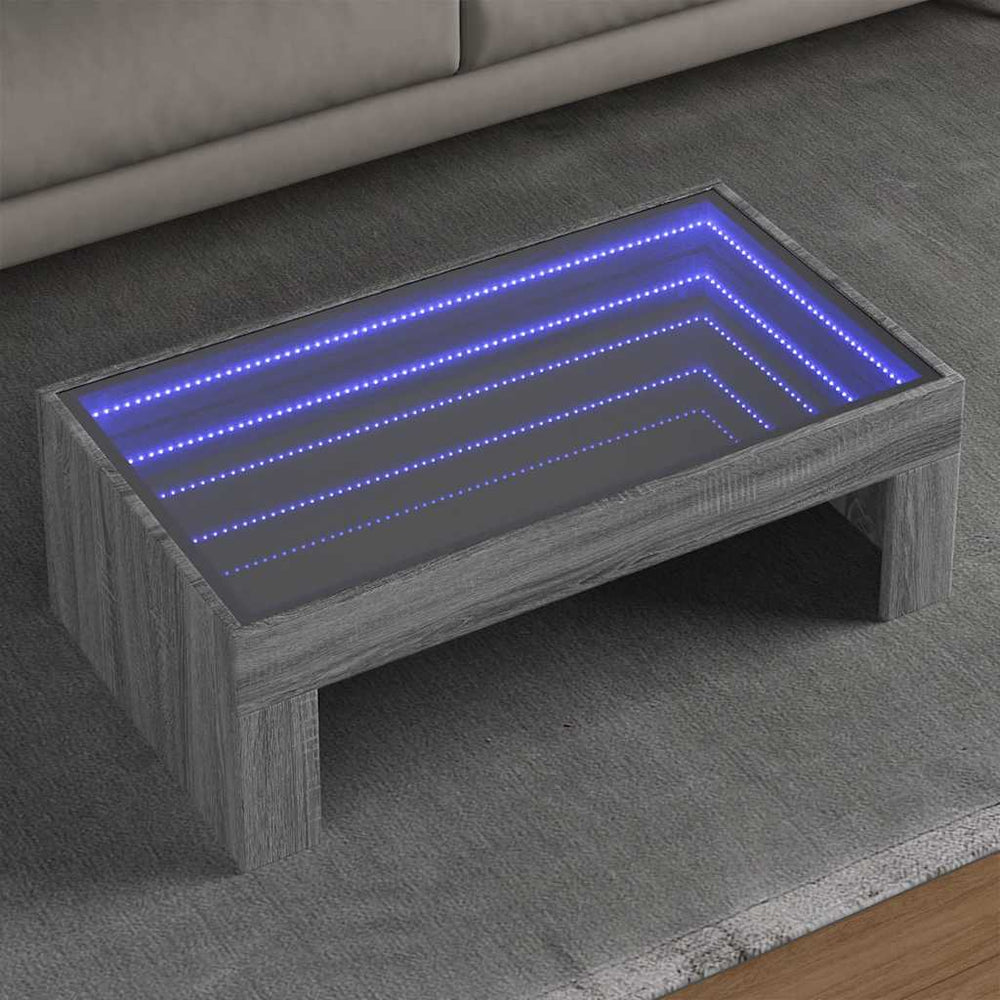 Couchtisch Grau Sonoma mit Infinity-LED