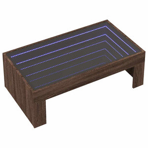vidaXL Table basse avec LED Infinity aspect chêne marron 90x50x30 cm